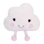 Little Love By Nojo White Cloud With Pink Embroidered Face And Ballerina Slippers Decorative Shaped Pillow