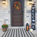 Black And White Striped Outdoor Rug Front Porch Rug 27.5'X43' Front Door Mat Cotton Hand-Woven Reversible Mats For Outdoor,Ent