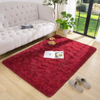 Detum Large Living Room Rug 6X9 Area Rug Wine Red Christmas Rugs For Bedroom Master Room Dining Dorm Kids Room Machine Washable
