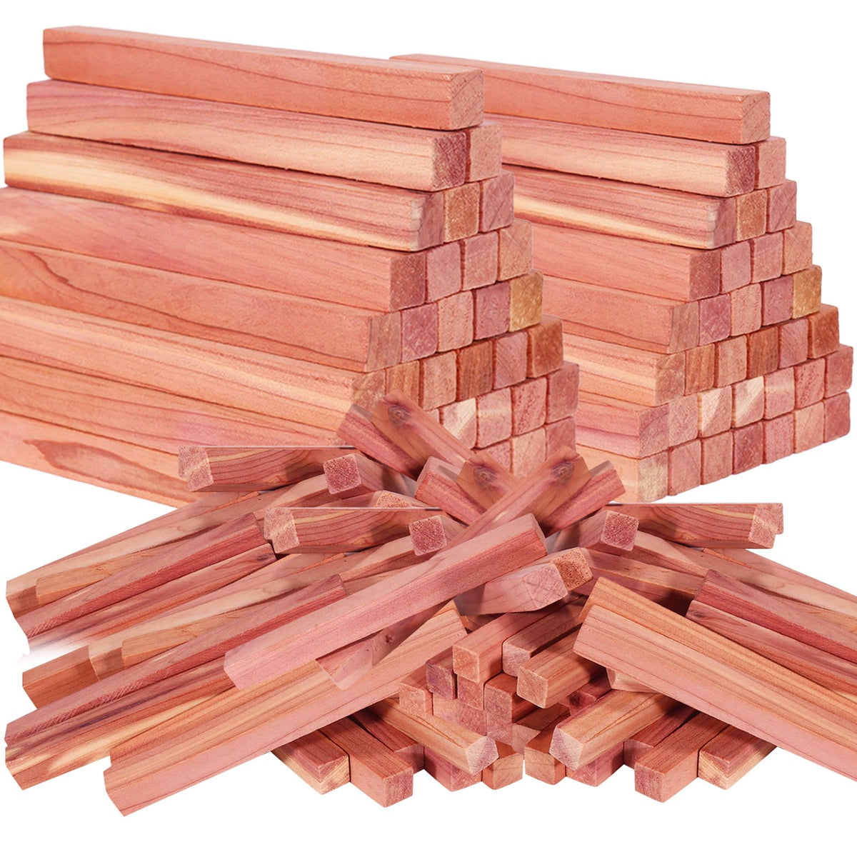 UNIVIVO Cedar Blocks for Clothes Storage, 100% Aromatic Red Cedar Wood Sticks Chips for Closet, Wardrobe, Drawers (100 Cedar Sti