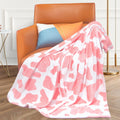 Warm Blanket Pink Strawberry Soft Twin Blanket Lightweight Bed Throw Blanket Fuzzy Plush Light Pink Couch Blankets For Bedroom L