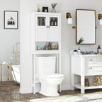 Spirich Bathroom Cabinet Over Toilet, Bathroom Storage Cabinet With Glass Doors And Adjustable Shelves, Over The Toilet Storage Cabinet, White