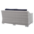 Modway Eei-3973-Lgr-Nav Conway Sunbrella Outdoor Patio Wicker Rattan, Loveseat, Light Gray Navy