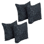 Blazing Needles Square Polyester Jacquard Throw Pillows, 17", Nina Jet 4 Count