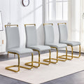 AZmac Modern Leather Dining Chairs Set of 4,Armless Kitchen Chairs,Dining Room Chairs with Upholstered Padded Seat and Sturdy Go