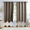 Brown Full Blackout Curtains For Living-Room Bedroom 95Inch Long Thick Thermal Insulated Energy Saving Window Curtain Panels 52'