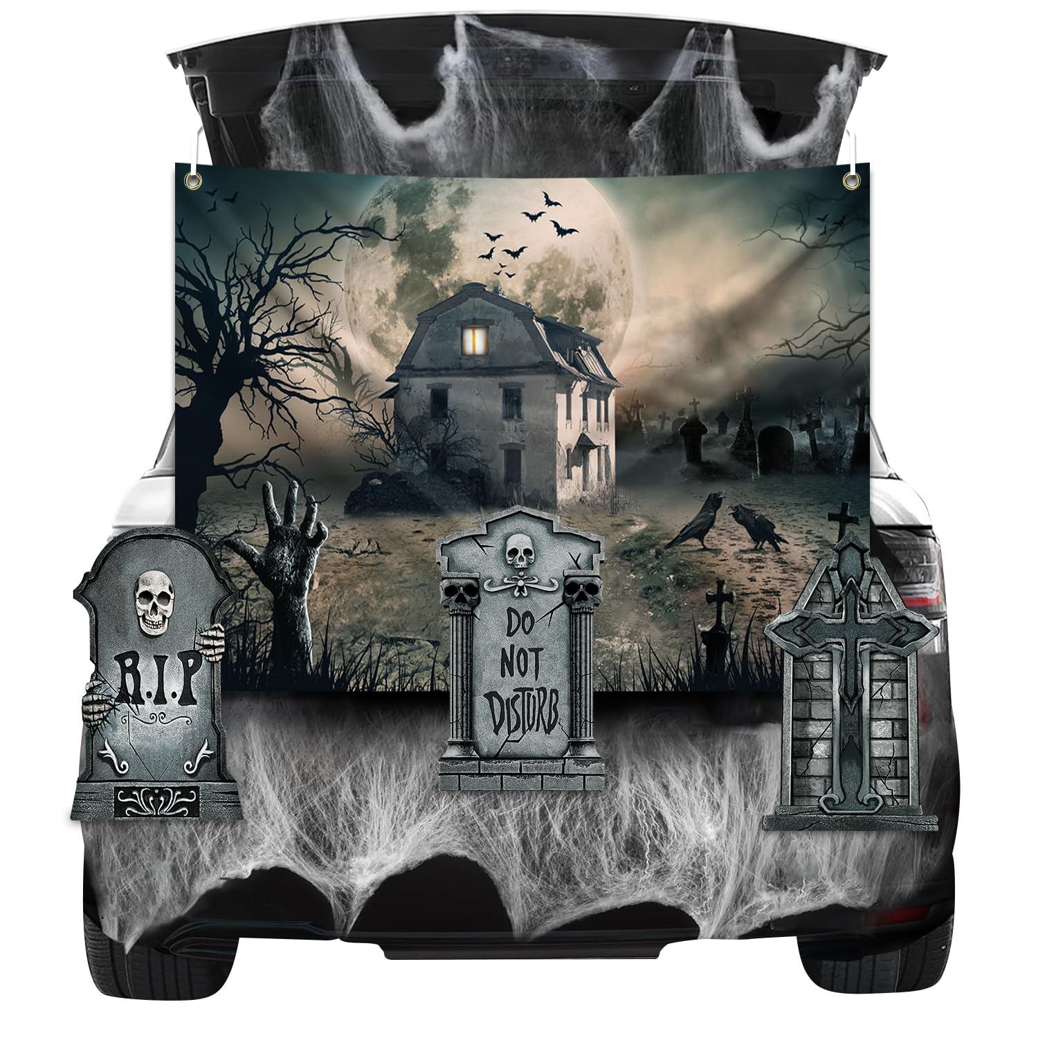 Mgahyi Halloween Trunk Or Treat Archway Garage Decoration (Tombstones Style)