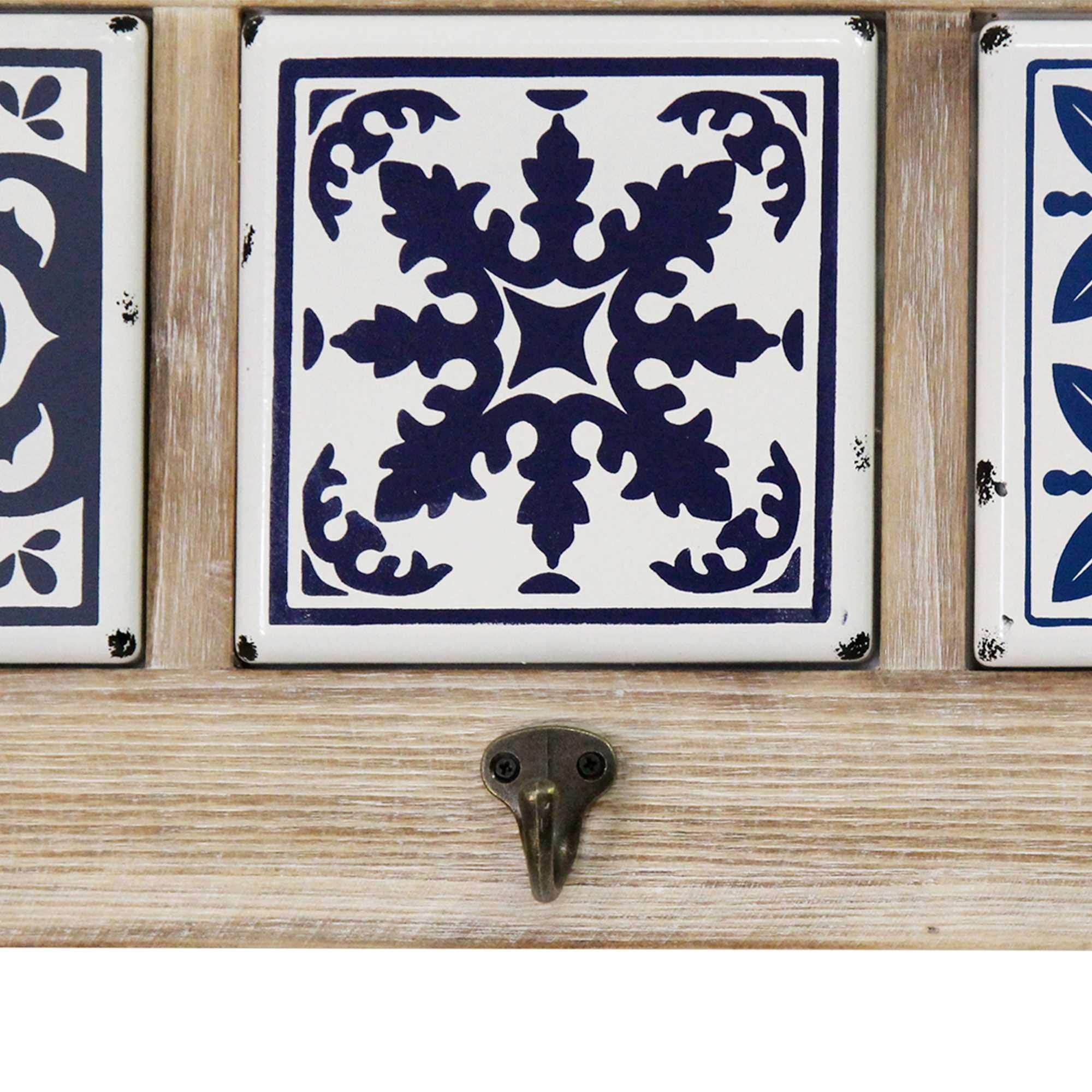 HomeRoots 60% Fir Wood, 40% Metal 26' X 1.25' X 8.66' Multi Fir Wood Metal Coat Rack