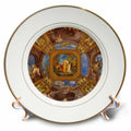 3dRose cp_212563_1 Fresco in The Vatican Museums Porcelain Plate, 8