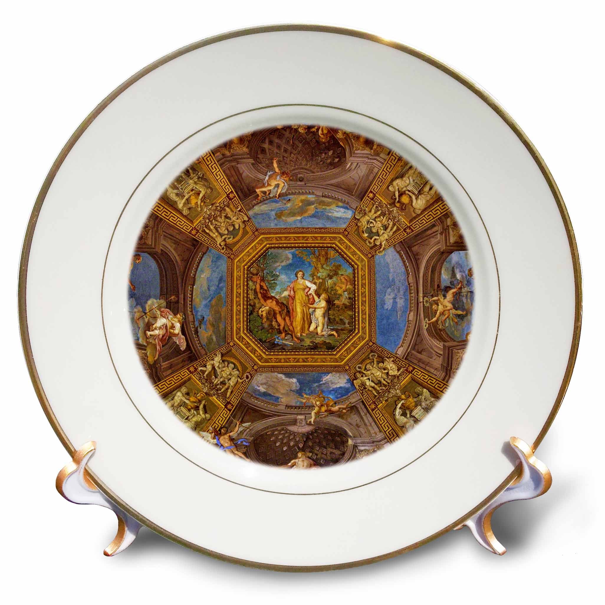 3dRose cp_212563_1 Fresco in The Vatican Museums Porcelain Plate, 8