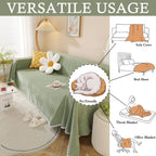 Handontime Couch Cover, Sofa Covers, Sage Couch Cushion Cover Dog Furniture Protector For Living Room Chenille Couch Throw Cover Soft Thick Machine Washable Throw Blankets Sofa Slipcovers, 71' X134'
