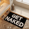 Yuang Get Naked Bath Mat- Funny Bathroom Rugs-Non Slip Black Bath Mats -Soft Thick Microfiber Absorbent Bath Rug for Bathroom -M