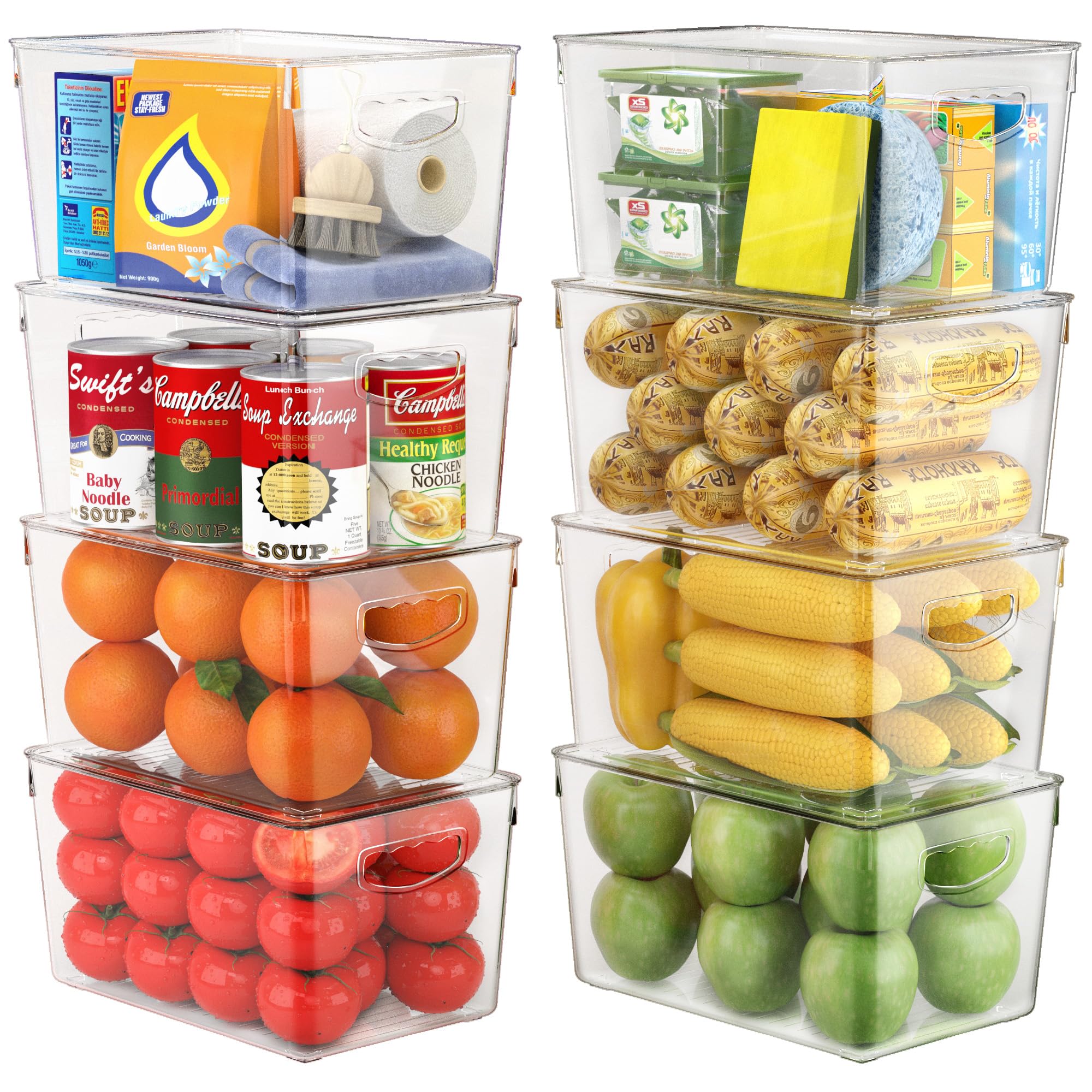 Theaoo Clear Storage Bins With Lids Stackable - Large Plastic Containers For Pantry Organization And Storage - Perfect For Kitch