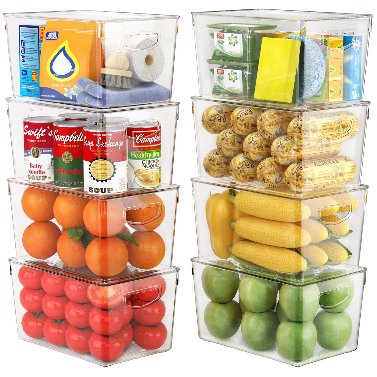Theaoo Clear Storage Bins With Lids Stackable - Large Plastic Containers For Pantry Organization And Storage - Perfect For Kitch