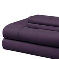 Cathay Home Essentials Ultra Soft Hypoallergenic Wrinkle Resistant Double Brushed Microfiber Bedding Sheet Set, Eggplant, Full