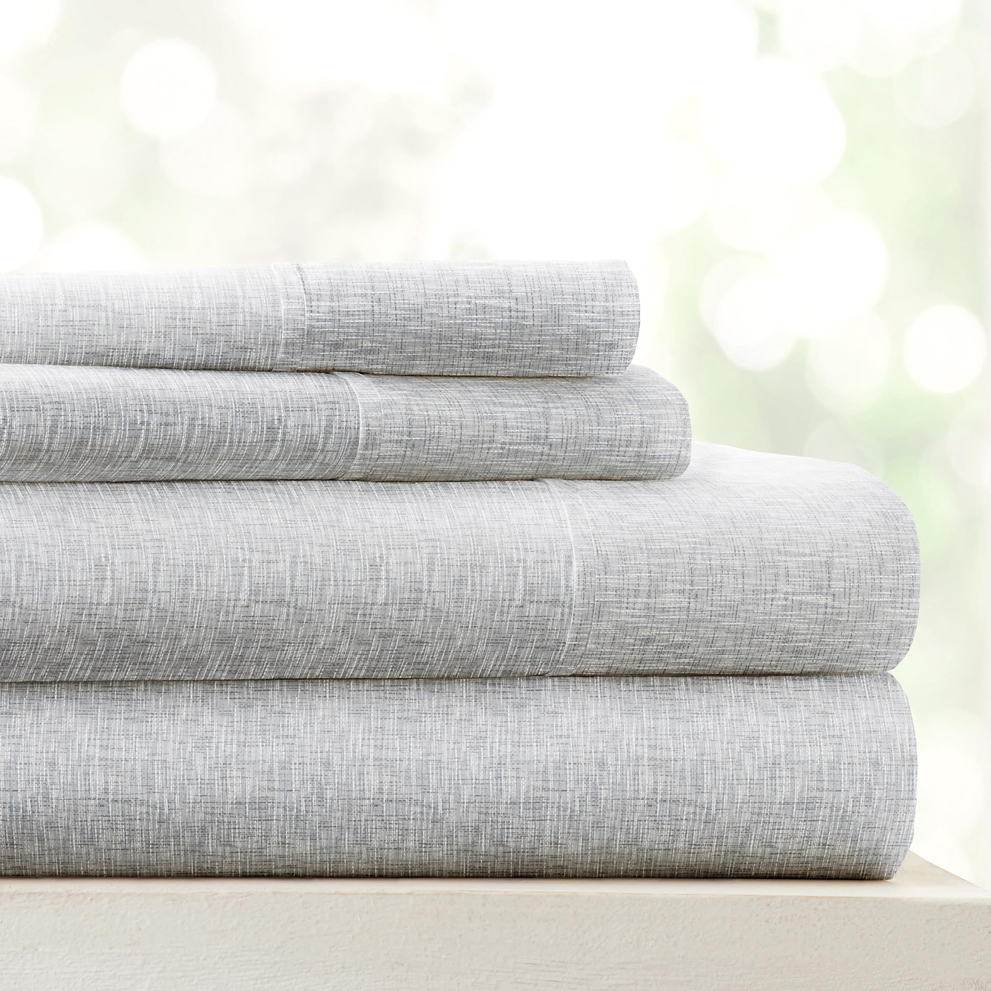 Linen Market 4 Piece Queen Bedding Sheet Set (Light Gray Chambray) - Sleep Better Than Ever With These Ultra-Soft & Cooling Bed