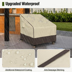 Mr. Cover Patio Chair Covers Waterproof, Outdoor Furniture Covers For Rocking & Adirondack Chairs, Fits Up To 35'W X 37'D X 36'H, Moisture-Proof & Uv-Protection, Brown & Khaki, 2 Pack