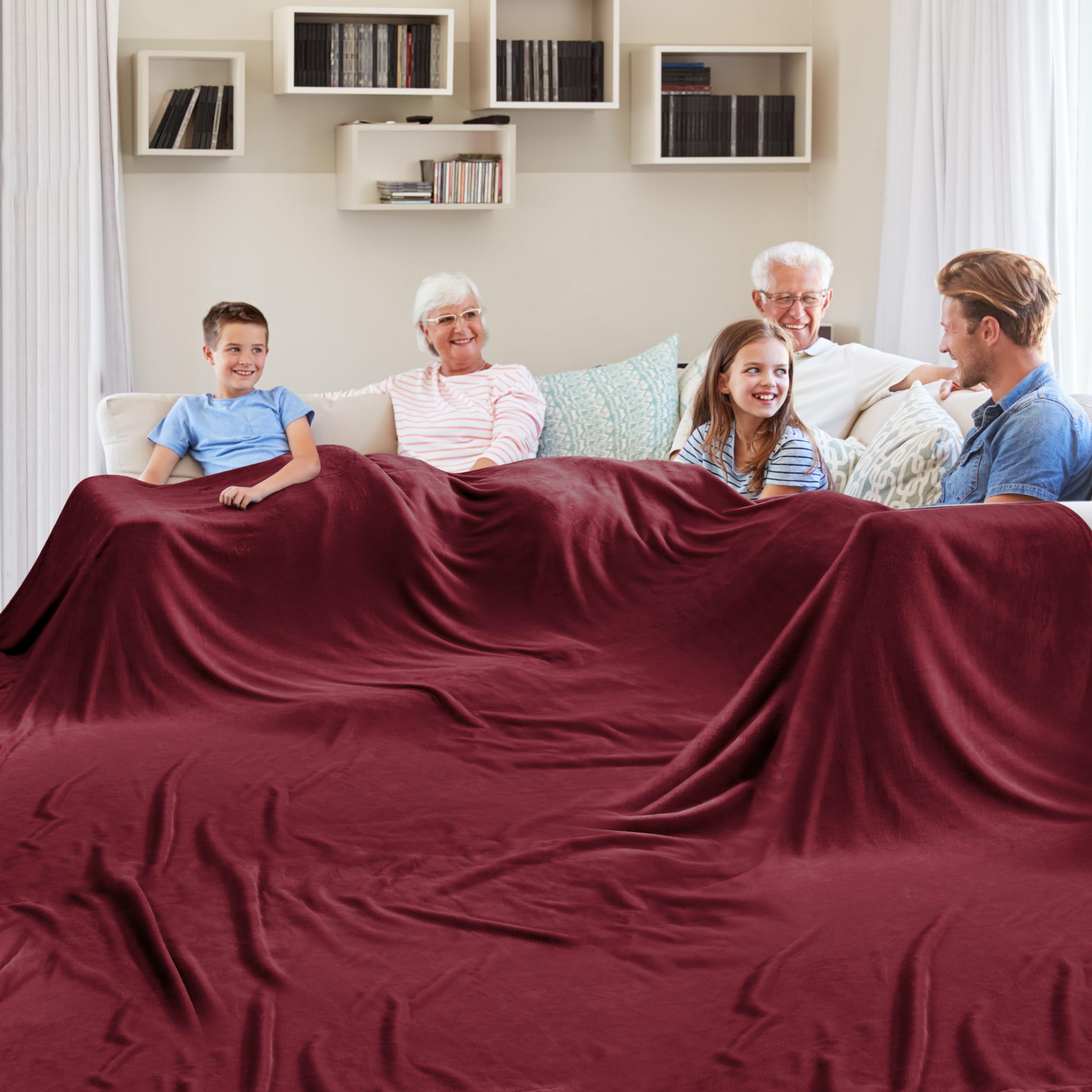 Edenleaf Big Oversized Extra Large Blanket, Huge Fleece 10'X10' Blanket, California King Warm Blanket For Whole Family, Bed, Sof