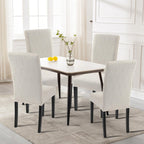 Searchi Jacquard Dining Room Chair Covers Set Of 4, Stretch Kitchen Chair Covers Washable Parsons Chair Slipcover Removable Dining Chair Protectors For Hotel,Ceremony(Beige Floral Texture)