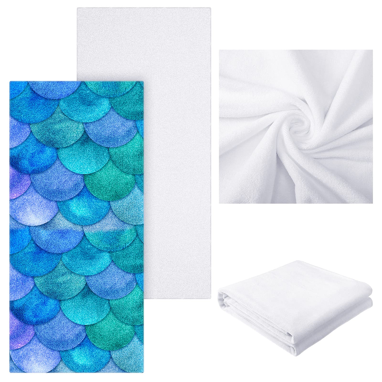 Tatuo Sublimation Blank Beach Towel Sublimation Microfiber Towel Large Beach Bath Towel for DIY Man Woman Home Bathroom (30 x 60