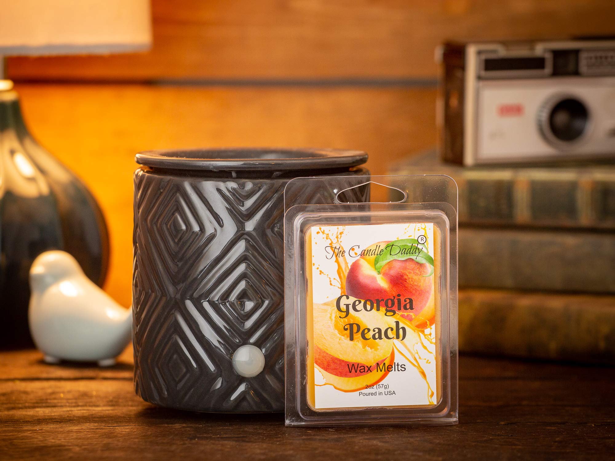 The Candle Daddy Georgia Peach - Southern Peach Fruit Scent - Maximum Scented Wax Cubes/Melts- 5 Packs -10 Ounces Total- 30 Cube