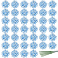 JPSOR 40pcs Artificial Hydrangea Silk Flower Heads with Stems, Fake Flowers for Wedding Centerpiece Home Garden Party Decoration