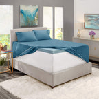 Nestl Extra Deep Pocket Sheets - Fits Mattress 18-24 Inches Deep, Extra Deep Pocket Full Size Sheets Sets, 4 Piece Full Size Sheets, Full Sheets Deep Pocket, Blue Heaven Sheets