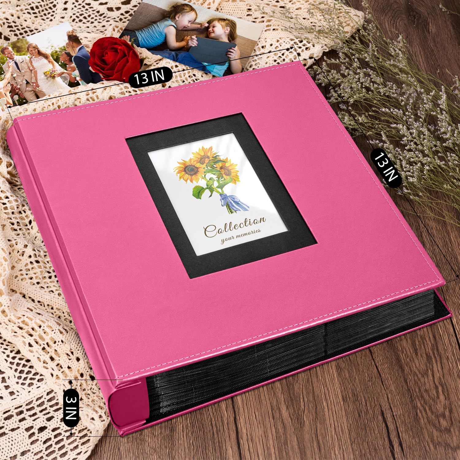 Colemoly Photo Album 4X6 1000 Photos, Leather Cover Extra Large Capacity Wedding Family Graduation Baby Anniversary Vacation Bir