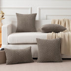 Kevin Textile 2 Packs Light Brown Decorative Throw Pillow Covers 20X20 Inch For Couch Bed Sofa Modern Farmhouse Boho Home Decor Soft Cute Plush Corduroy Cushion Case 50X50 Cm