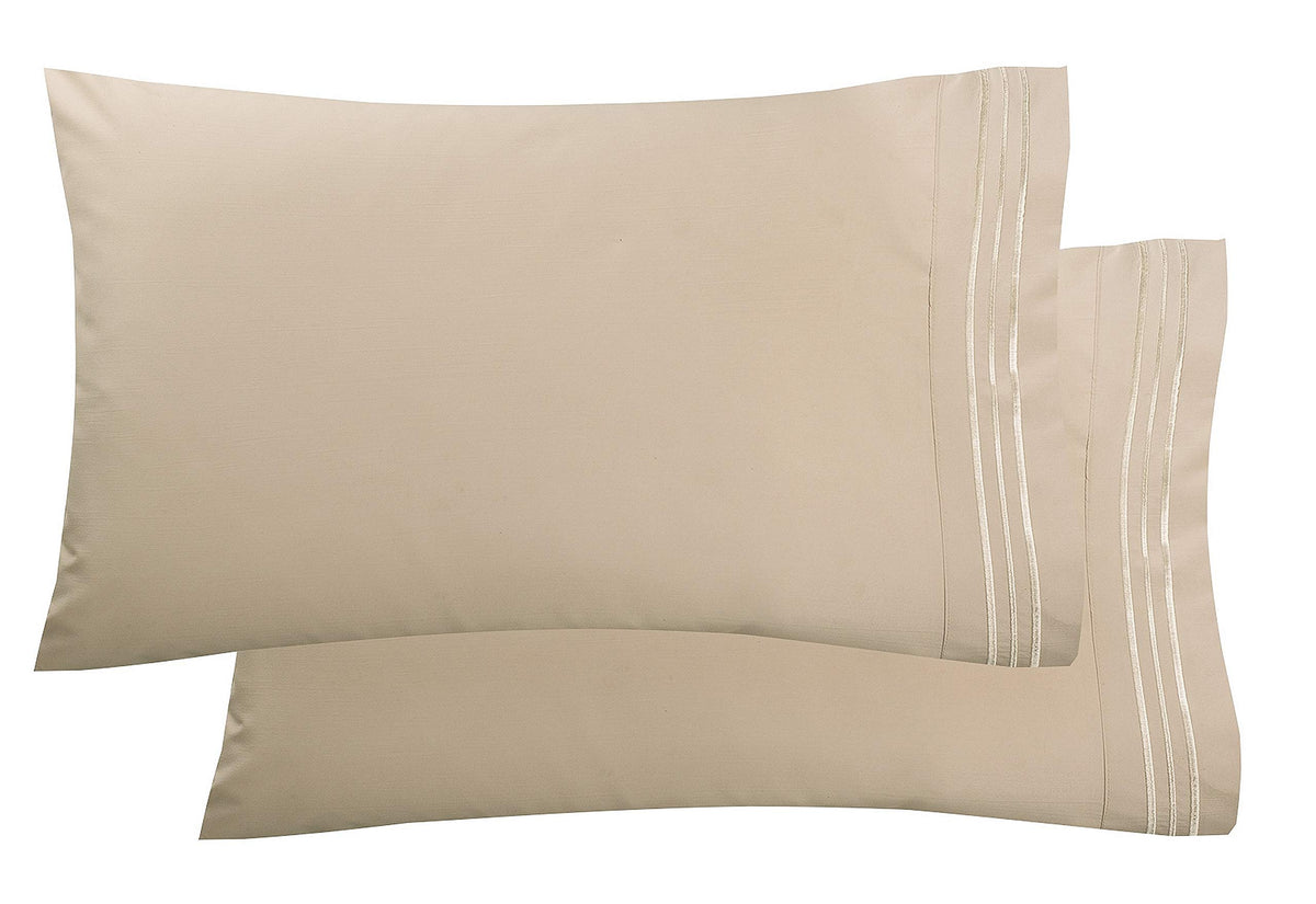 Elegant Comfort Luxury Ultra-Soft 2-Piece Pillowcase Set - 1500 Premium Hotel Quality Microfiber Double Brushed - Wrinkle Resist
