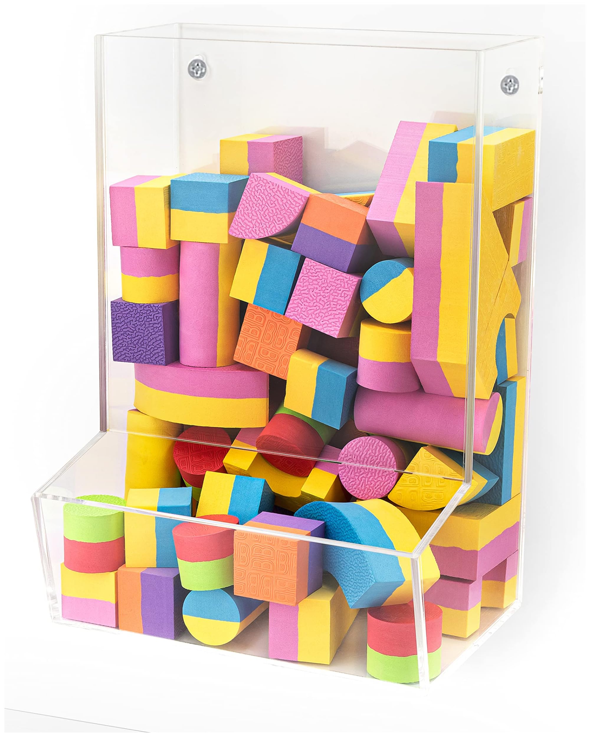 Simplyimagine Hanging Acrylic Toy Dispensers (Single Divided) - Playroom Storage Acrylic Bin - Wall Toy Storage - Wall Bin For Playroom Organization And Storage