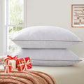 Bafode Goose Feather Pillows, Bed Pillows, Queen Size Set Of 2, Hotel Pillows For Sleeping, White Pillows Soft Down Alternative