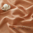 Nicetown Linen Curtains 84 Inch Length 2 Panels Burnt Orange, Grommet Privacy Added Thick Flax Linen Burlap Semi Sheer Light Filtering Window Curtain Drapes For Bedroom/Flat, W55 X L84