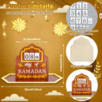 Seeloowy Ramadan Advent Calendar With Led Light Wooden Countdown Calendars Decorations For Home, 30 Days Til Eid 2024, Ramada Gi