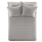 Comfort Spaces Cotton Flannel Breathable Warm Deep Pocket Sheets with Pillow Case Bedding, Cal King, Grey Solid 4 Piece