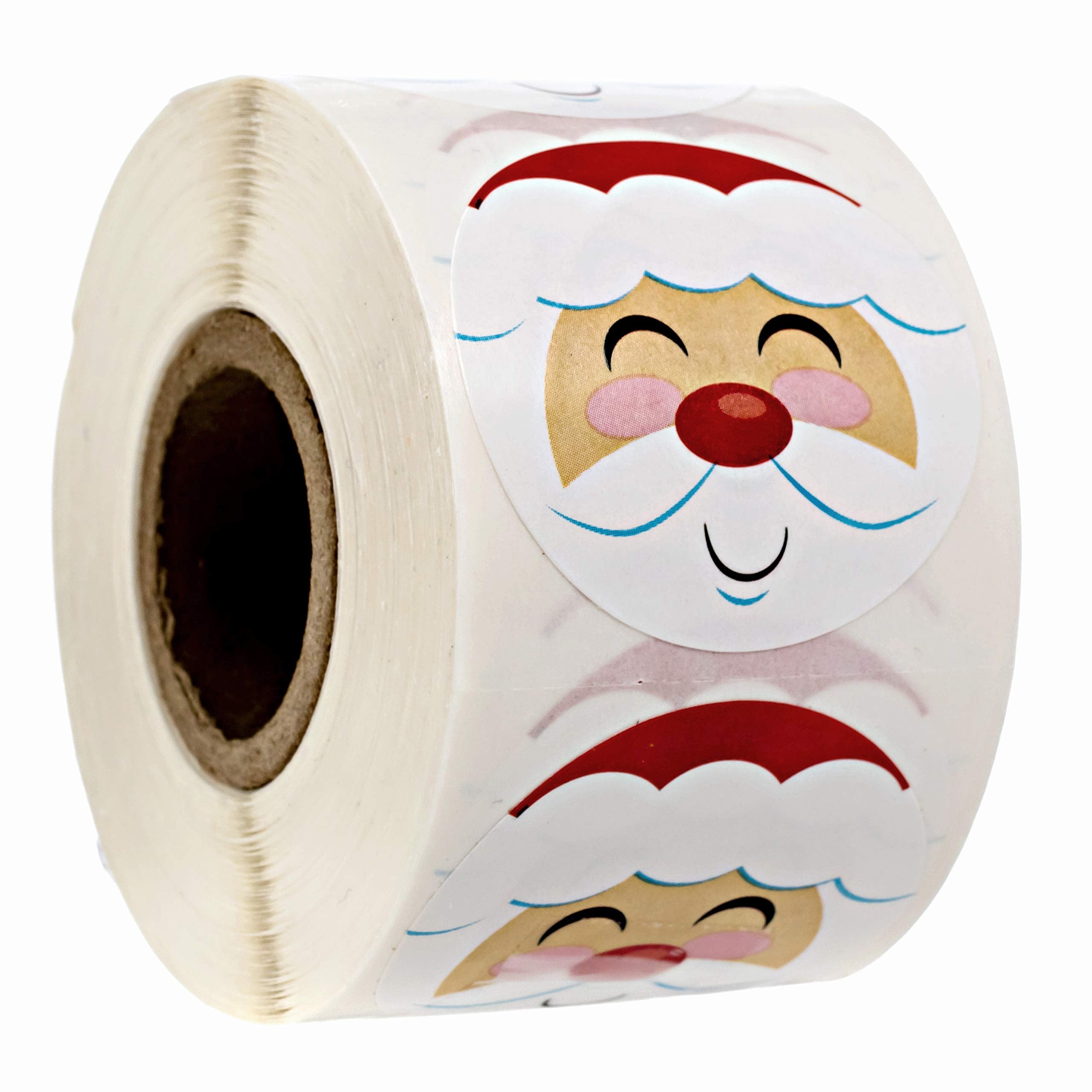 Jolly Santa Holiday Sticker / 1.5' Santa Claus Face Label/Roll Of 500 Jolly St. Nick Christmas Stickers