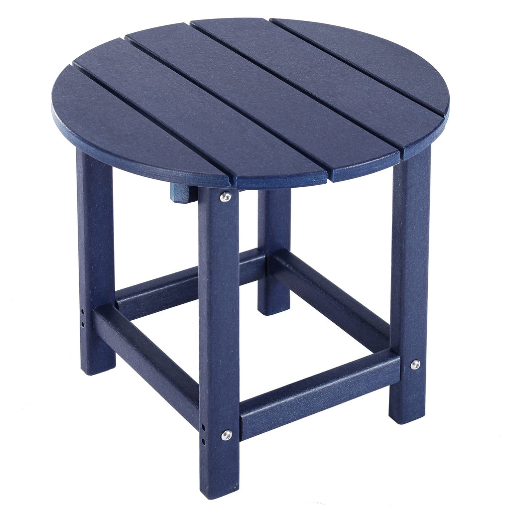 Lzrs Round Adirondack Side Table End Table, Outdoor Side Tables For Patio, Backyard,Pool, Indoor Companion, Easy Maintenance & Weather Resistant(Navy Blue)