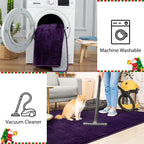 Przemy Washable Area Rug For Living Room Bedroom, 6X9 Feet Dark Purple Memory Foam Rug, Super Soft Modern Indoor Carpet For Kids