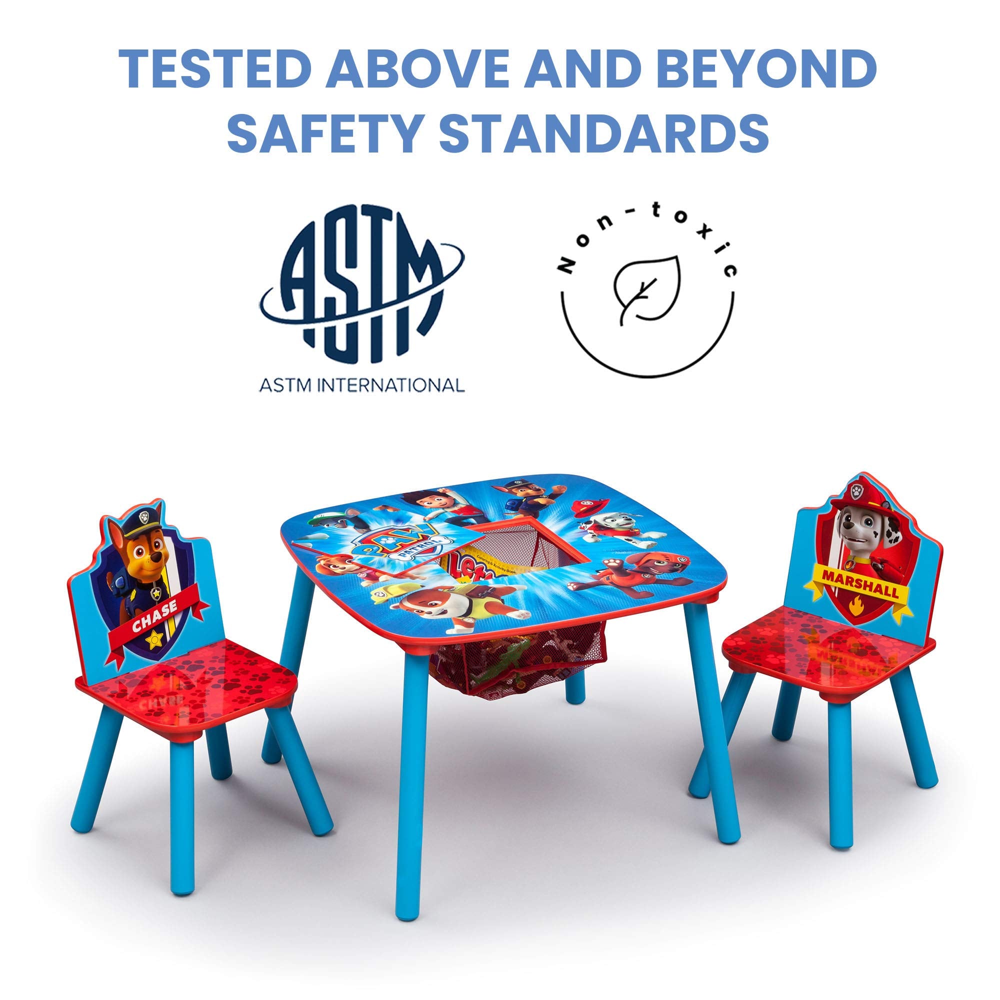 Delta Children Kids Table And Chair Set With Storage (2 Chairs Included) - Ideal For Arts & Crafts, Snack Time, Homeschooling, Homework & More, Nick Jr. Paw Patrol