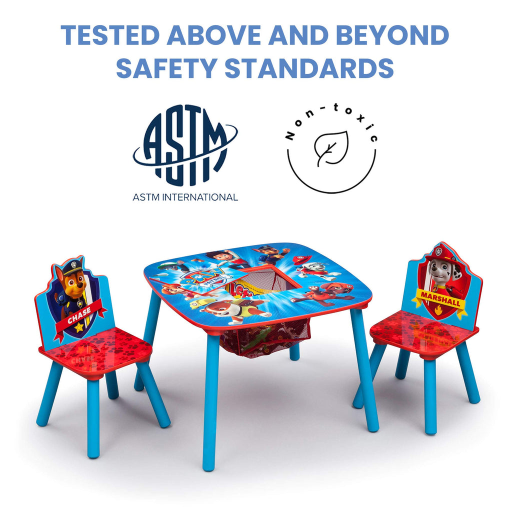 Delta Children Kids Table And Chair Set With Storage (2 Chairs Included) - Ideal For Arts & Crafts, Snack Time, Homeschooling, Homework & More, Nick Jr. Paw Patrol