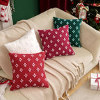 Miulee Set Of 2 Decorative Throw Pillow Covers Rhombic Jacquard Pillowcase Soft Square Cushion Case For Christmas Couch Sofa Bed Bedroom Living Room, 24X24 Inch, White
