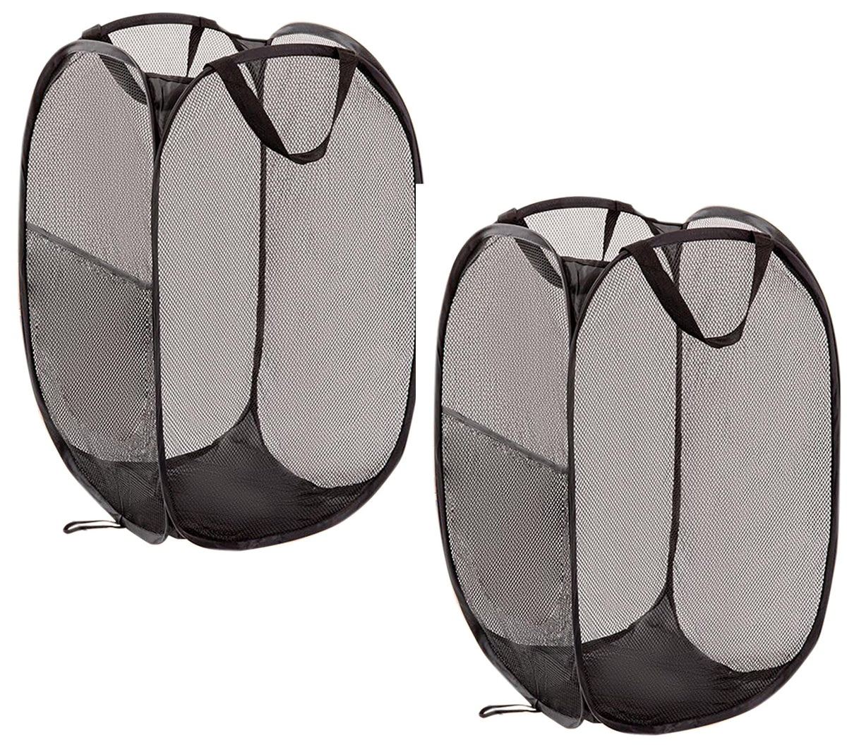 2 Pcs Foldable Laundry Basket, 22.8 Inch x 14 Inch x 14 Inch Mesh Handy Pop Up Hamper for Clothes and Storage (black)
