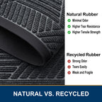 Smiry Front Door Mat Outside Entrance, Heavy Duty Sturdy Natural Rubber Doormat, Trap Dirt And Moisture, Easy Clean Low Profile Welcome Floor Mats For Indoor Outdoor Entry, 36X24 Inch, Grey