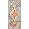 SAFAVIEH Crystal Collection Accent Rug - 22 x 5, Orange & Teal, Medallion Distressed Design, Non-Shedding & Easy Care, Ideal f