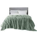 Bedsure Soft Fuzzy Faux Fur King Size Blanket Sage Green - Cozy, Fluffy, Plush Sherpa Fleece Blanket, Furry, Shaggy Blanket For