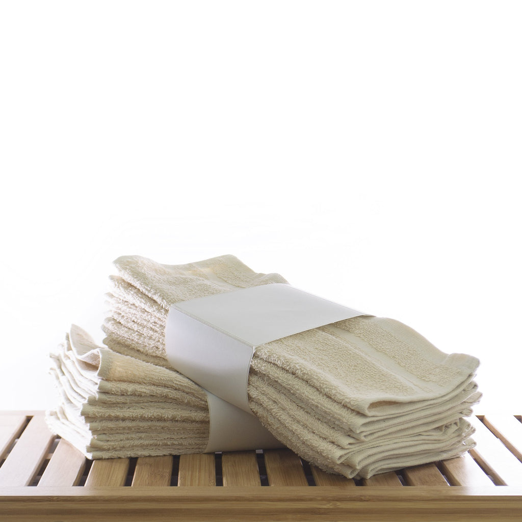 Quick-Dry, Soft, 100% Cotton Towels, Washcloths (Wash Cloth - Set Of 60, Beige)