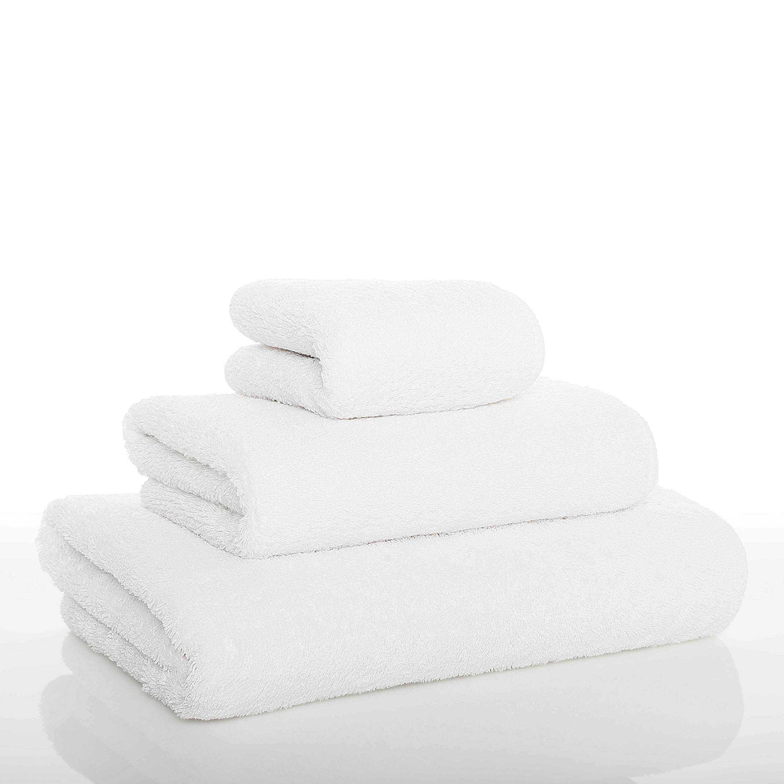 Graccioza Long Double Loop Towels Hand Towel (18'' X 30'', White), 100% Egyptian Cotton 700 Gsm - Elegant, Soft Body And Face To