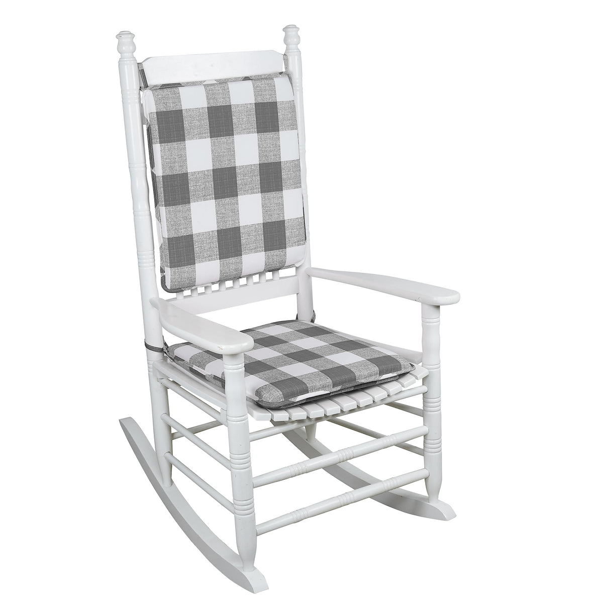 Klear Vu Porch Or Living Room Rocking Cushion Set, Seat And Back Chair Pads, 20' X 17' X 2, Gray