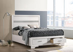 Coaster Home Furnishings Miranda Contemporary Wood Full Size Storage Panel Bed Frame 50-inch Headboard White 205111F