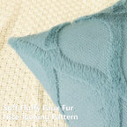 Decoruhome Throw Pillow Covers 20X20 Inch Set Of 2, Soft Plush Faux Fur Wool Grey Couch Pillow Covers, Decorative Pillow Cases For Bed Sofa Living Room Home Decor